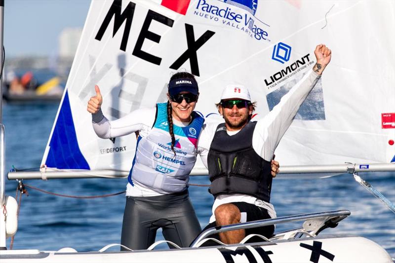 Elena Oetling of Mexico celebrates qualifying to the Tokyo 2020 Olympic Games photo copyright Sailing Energy / World Sailing taken at  and featuring the ILCA 6 class