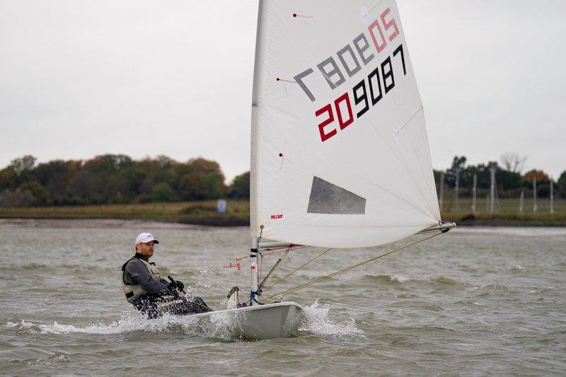 James Hutton-Penman is second overall currently - second week of the RCYC Snow Globe photo copyright Petru Balau Sports Photography / sports.hub47.com taken at Royal Corinthian Yacht Club, Burnham and featuring the ILCA 6 class