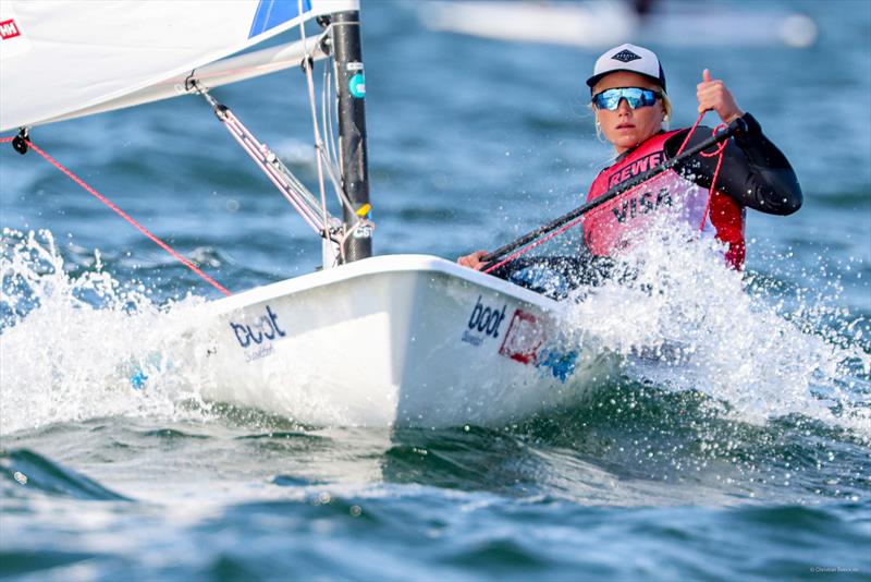 Reclaimed the top spot in the ILCA 6 open: Finland's Monika Mikkola - Kiel Week 2024 photo copyright Christian Beeck taken at Kieler Yacht Club and featuring the ILCA 6 class