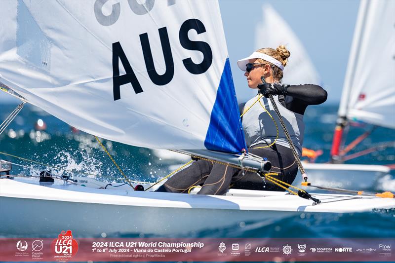 ILCA U21 World Championship at Viana do Castelo, Portugal Day 1 photo copyright Prow Media taken at Clube de Vela de Viana do Castelo and featuring the ILCA 6 class