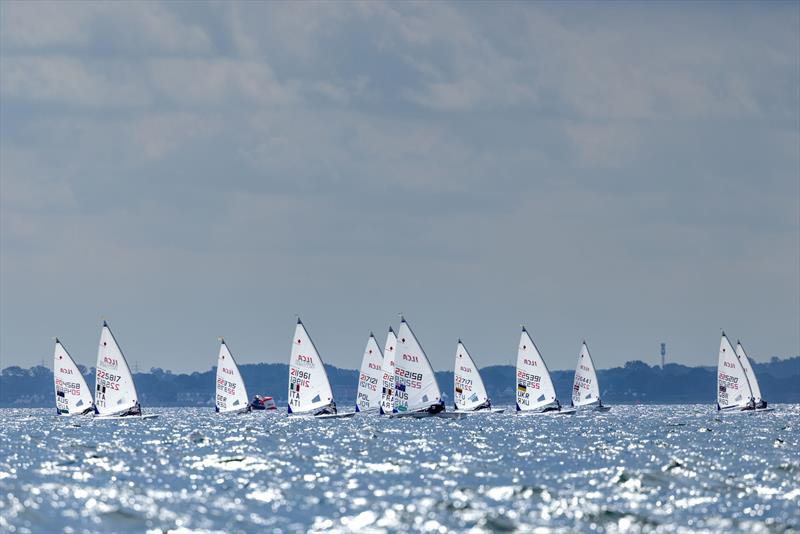 Rare rays of sunshine broke through the rainy and gray strong wind day at the Olympic ILCA 6 at Kieler Woche - photo © Felix Diemer / Kieler Woche
