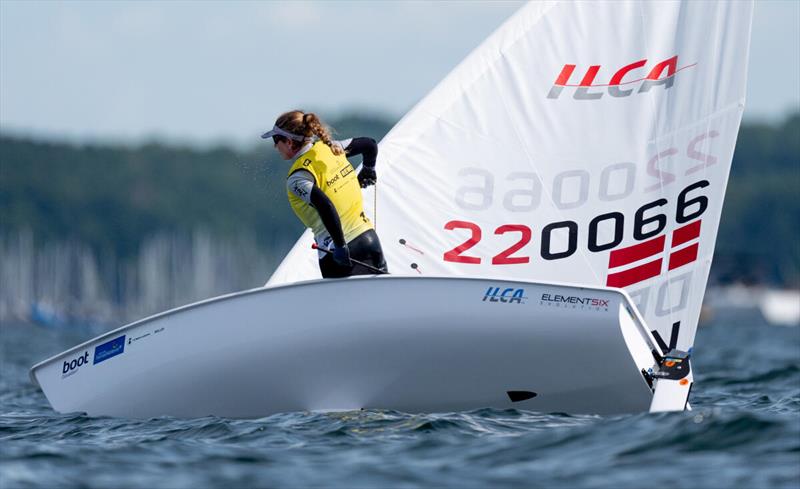 Anna Munch of Denmark held onto the yellow jersey but heads into the penultimate day of Olympic sailing at Kieler Woche in second place - photo © Sascha Klahn / Kieler Woche