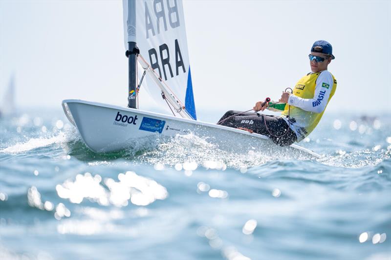 To wrap things up, one more race in yellow: Although Brazilian Erik Scheidt didn't sail a good final race, he benefited from his earlier efforts and won the 2026 Kieler Woche in the open ILCA-6 class - photo © Sascha Klahn / Kieler Woche