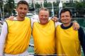 John Pollard (centre) with Henry Wetherell (left) and David Chapman (right) © Matteo Garrone / SB20 Class