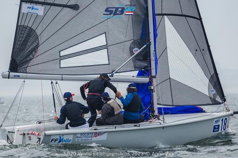 2023 SB20 World Championships - Day 4 photo copyright Anna Zykova taken at Jachtclub Scheveningen and featuring the SB20 class