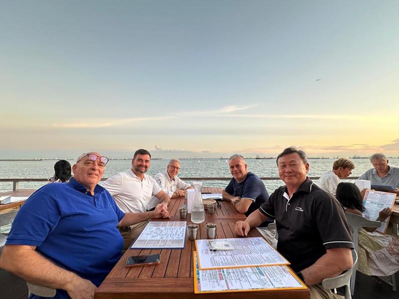 Founder Luca Devoti and CEO Chris Caldecoat (Devoti Sailing), Ed Russo (SB20 Class), Kah Soon (SGP Dealer) and Mike Buchanan (SB20 Singapore)  - photo © SB20 Singapore