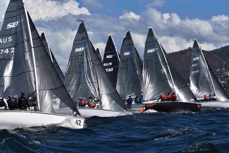 The fleet in action during the SB20 Australian Championship at Bellerive photo copyright Jane Austin taken at Bellerive Yacht Club and featuring the SB20 class