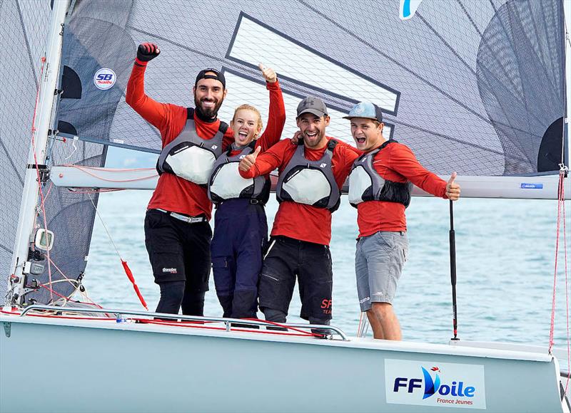 Team Give Me Five winning the 2019 SB20 Worlds in Hyeres photo copyright Pierrick Contin / www.pierrickcontin.com taken at COYCH Hyeres and featuring the SB20 class
