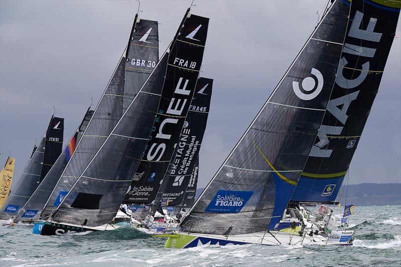 The 2nd stage of Solitaire du Figaro 2020 departs photo copyright Yvan Zedda taken at  and featuring the Figaro class