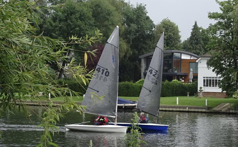 John Claridge narrowly leads winner Jeremy Cooper during the Noble Marine Lightning 368 at Cookham Reach photo copyright John Butler taken at Cookham Reach Sailing Club and featuring the Lightning 368 class