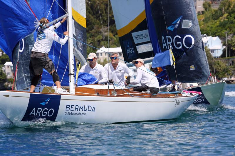 Skipper Ian Williams (right) and the Team GAC Pindar crew round a windward mark during the Final of the 69th Argo Group Gold Cup in May 2019 - photo © Charles Anderson