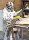 The F50 rudder elevator is a blend of carbon and titanium with foam cores  - Mackay Boats - September 2025 © Mackay Boats
