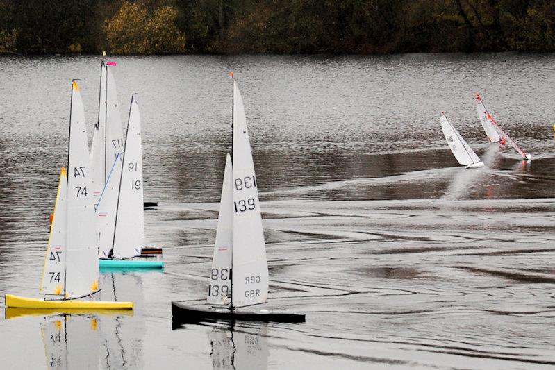 Despite the light winds the Marbleheads were making patterns, soon after the start in this race - Brass Monkey and GAMES 10 event at Guildford photo copyright Roger Stollery taken at Guildford Model Yacht Club and featuring the Marblehead class