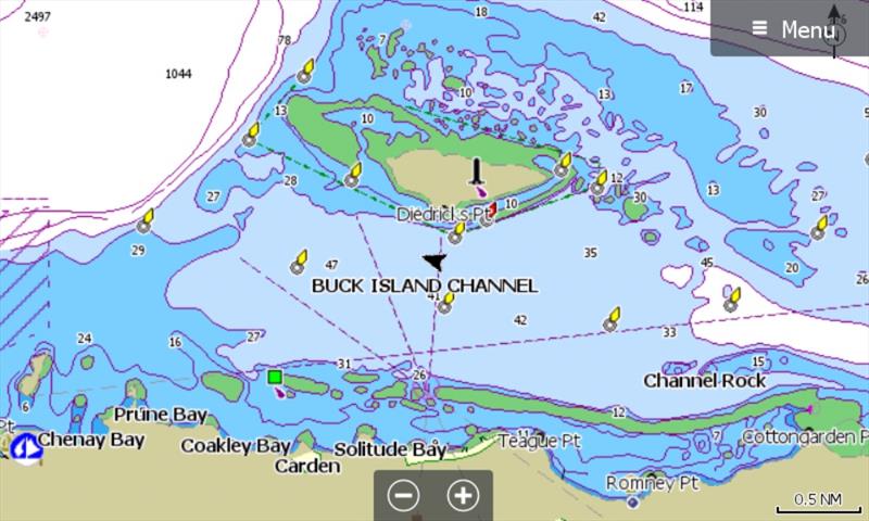 HDS Carbon screenshot showing NOS59 new CMAP navigation Palette - photo © Laura Tolmay