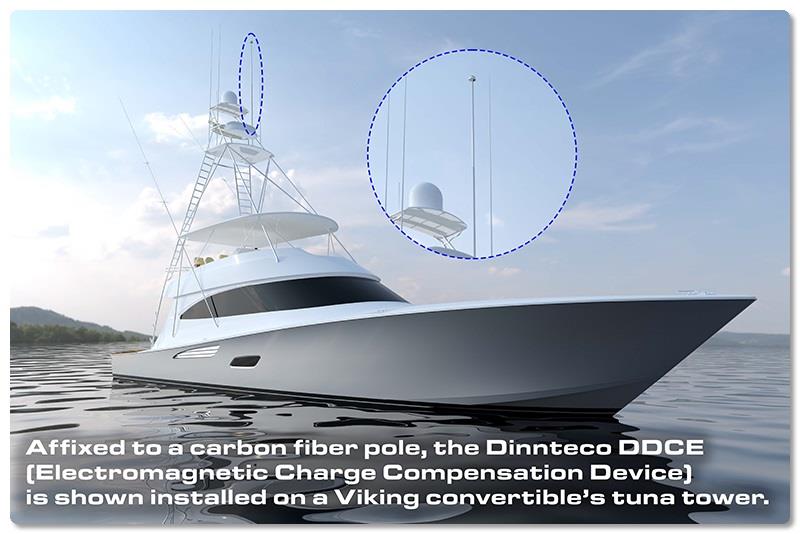 DDCE will be mounted on a custom carbon fiber pole on top of the tuna tower. - photo © Viking Yachts