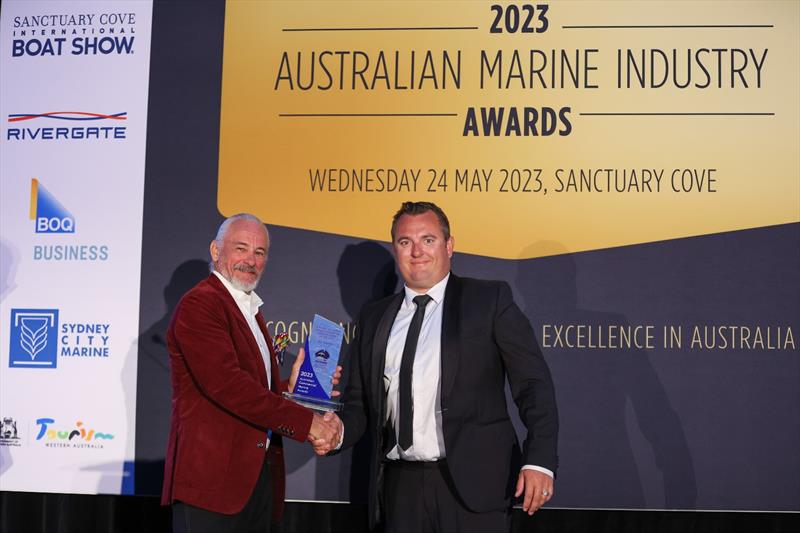 Jeremy Spear presented 'The 2023 Commercial Marine Project / Design or Manufacturer' award to GC Marine - photo © Salty Dingo
