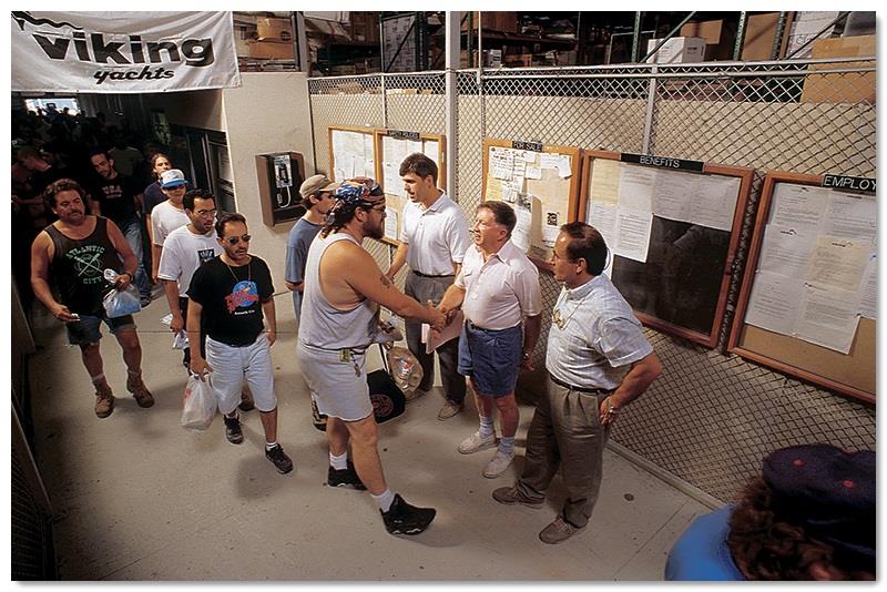 Bill Healey always made it a point to shake hands with boatbuilders - photo © Viking Yachts