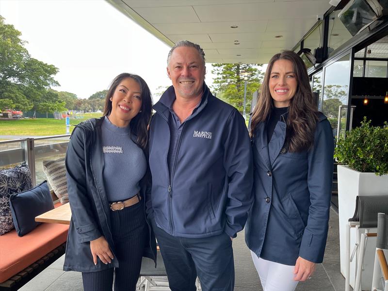 Grant Dwyer from Marine Lifestyles with Jane McNeill, CEO, and Christina Adams, Sales and Events Manager, of Australian Marine Sales - photo © Marine Lifestyles