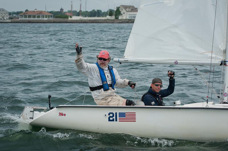 22nd Clagett Regatta Martin 16 class winners Gary Pierce and Jeff Long photo copyright Clagett Sailing - Andes Visual taken at  and featuring the Martin 16 class