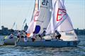 Anna Östling and Julia Aartsen in their first semifinal match on day 3 of the Santa Maria Cup, Stage 2 of the 2026 Women's World Match Racing Tour &copy; Ted Morgan