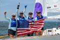 Team BAAM (l-r) Allie Blecher, Beka Schiff, Ali Blumenthal Stokes, Katja Sertl win the Santa Maria Cup, Stage 2 of the 2026 Women's World Match Racing Tour &copy; Ted Morgan