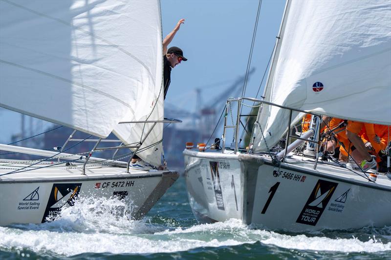 A close encounter pre-start on 59th Congressional Cup Day 1 - photo © Ian Roman / WMRT