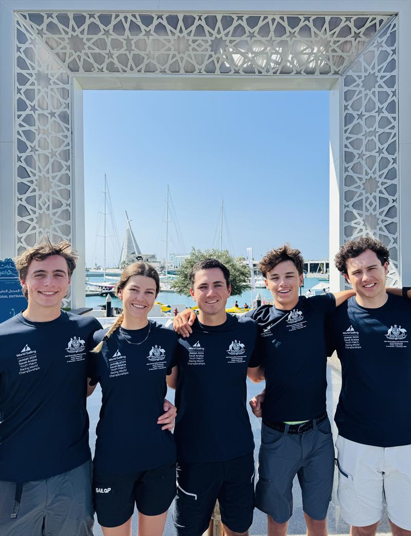 CYCA Youth Sailing Academy team at the 2024 World Sailing Youth Match Racing World Championship at Jeddah Yacht Club & Marina photo copyright Jordan Reece taken at Jeddah Yacht Club and featuring the Match Racing class