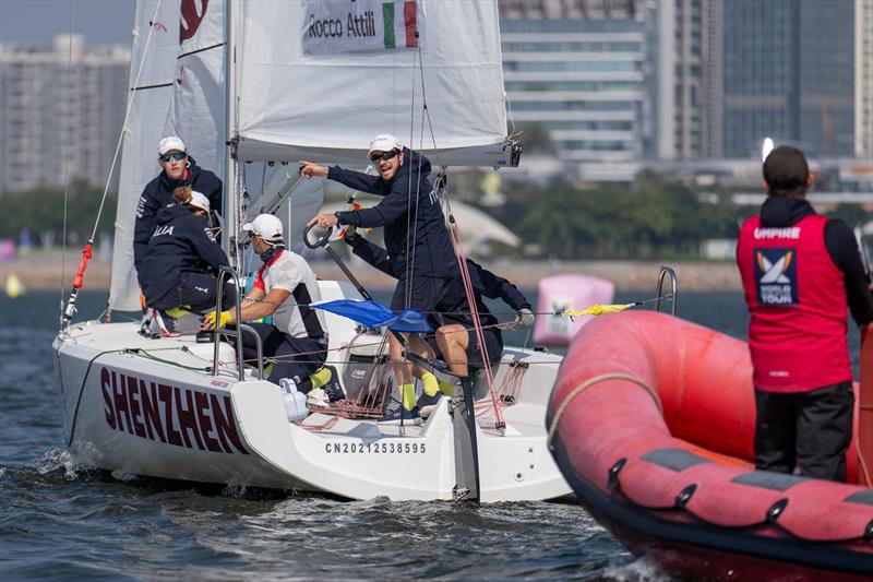 Tim Rossi in the Repechage - World Match Racing Tour Shenzhen Bao'an Final 2024 - Day 4 - photo © Ian Roman / WMRT