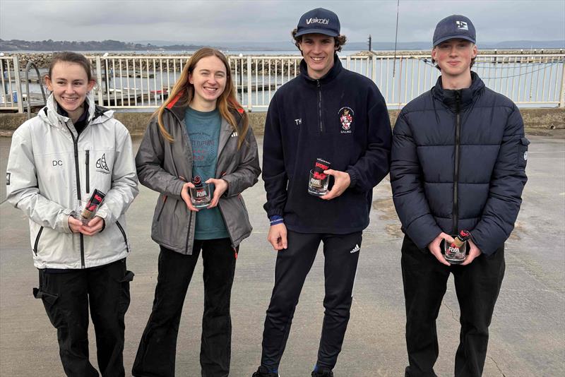 Winners (L-R) Freya Pembery, Lucy Street, Terry Hacker and Killian Boag - RYA Match Racing Series, Qualifier 1 photo copyright British Keelboat Sailing taken at Weymouth & Portland Sailing Academy and featuring the Match Racing class