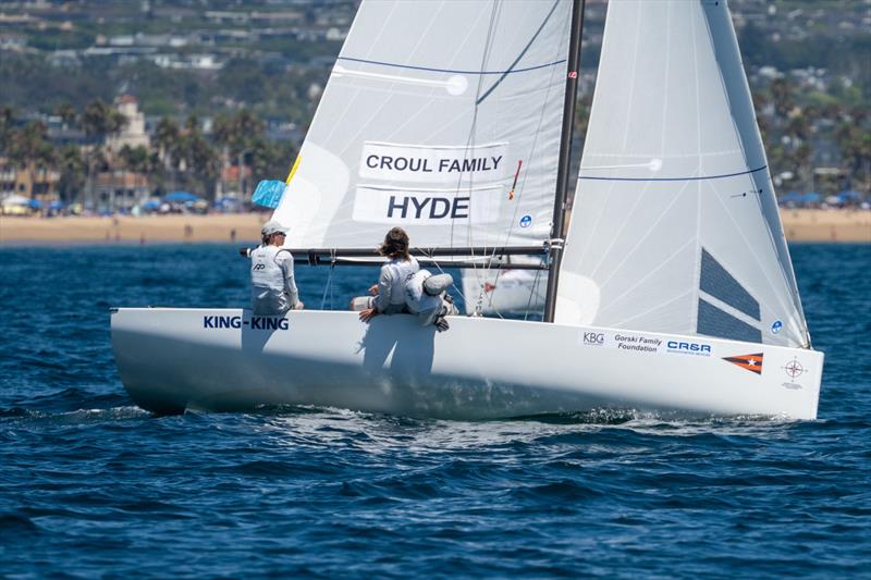 Skipper Josh Hyde with crew Zach Fong and Nick Drummond - 58th Governor's Cup International Youth Match Racing Championship Day 3 - photo © Tom Walker
