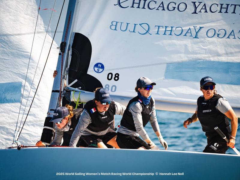 2025 World Sailing Women's Match Racing World Championship Day 1 - France's Pauline Courtois and the Match in Pink by Normandy Elite Team (Maëlenn Lemaitre, Louise Acker, Sophie Faguet, Laurane Mettraux) - photo © Hannah Lee Noll