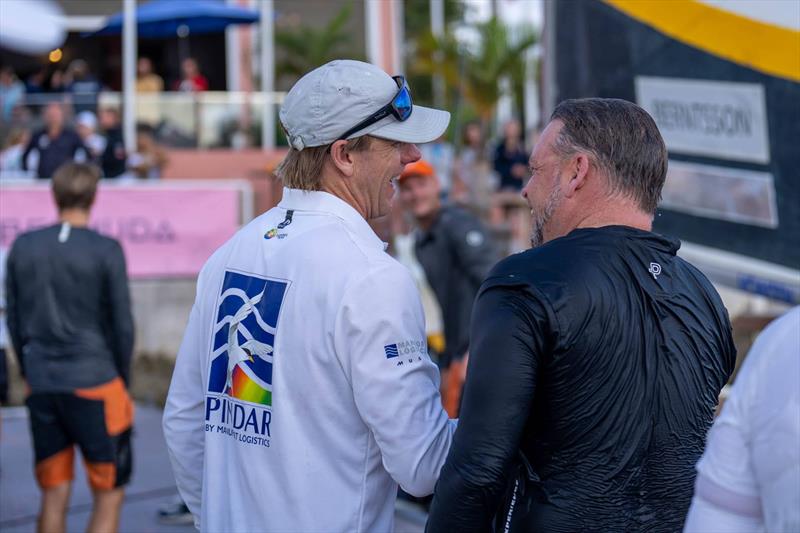 2025 Bermuda Gold Cup - Ian Williams (GBR) congratulating Johnie Berntsson on his Gold Cup win - photo © Ian Roman / WMRT
