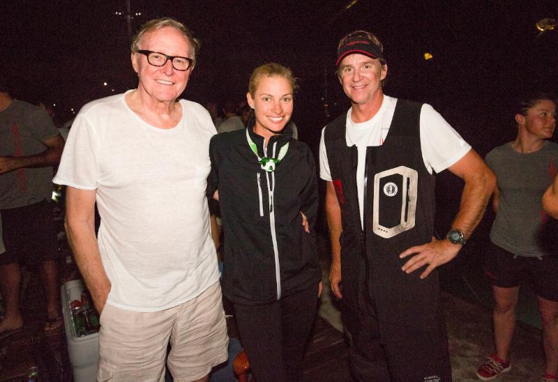 Comanche owners: Jim Clark and Kirsty Hinze Clark with Skipper, Ken Read - on the dock after completing the RORC Caribbean 600 photo copyright RORC / Emma Louise Wyn Jones taken at Antigua Yacht Club and featuring the Maxi class