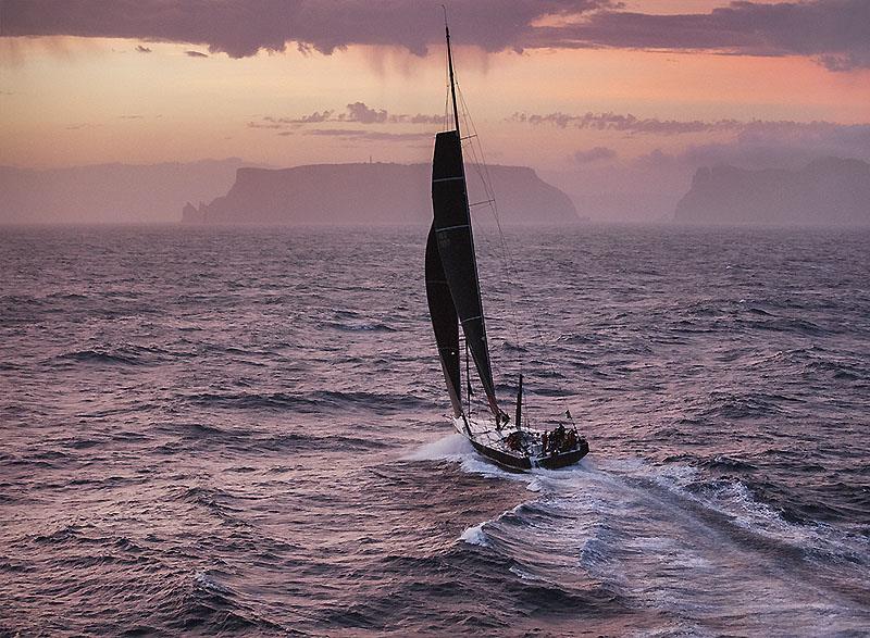 2017 Sydney Hobart Yacht race and Beau Geste makes for landfall as the day ends in Tasmania. - photo © RichardBennett