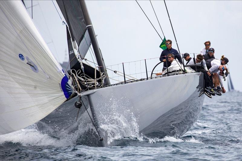 Peter Dubens at the helm of his Maxi 72 North Star, en route to IMA Maxi European Championship victory photo copyright IMA / Studio Borlenghi taken at  and featuring the Maxi class