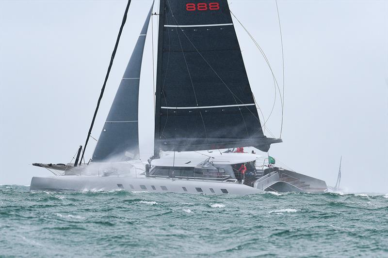 Maxi Yacht Rolex Cup - Adrian Keller's Irens 84 catamaran Allegra photo copyright Rick Tomlinson / RORC taken at Yacht Club Costa Smeralda and featuring the Maxi class