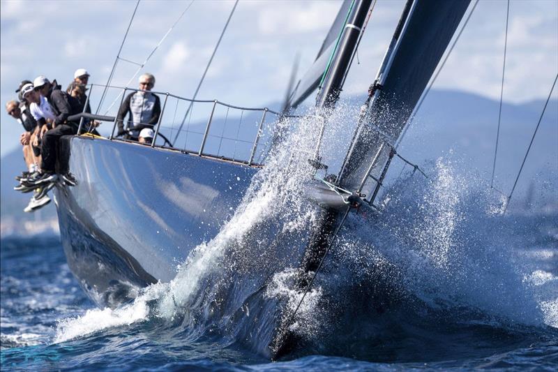 Sir Peter Ogden at the helm of his 77ft Jethou photo copyright Gilles Martin-Raget taken at Yacht Club Costa Smeralda and featuring the Maxi class