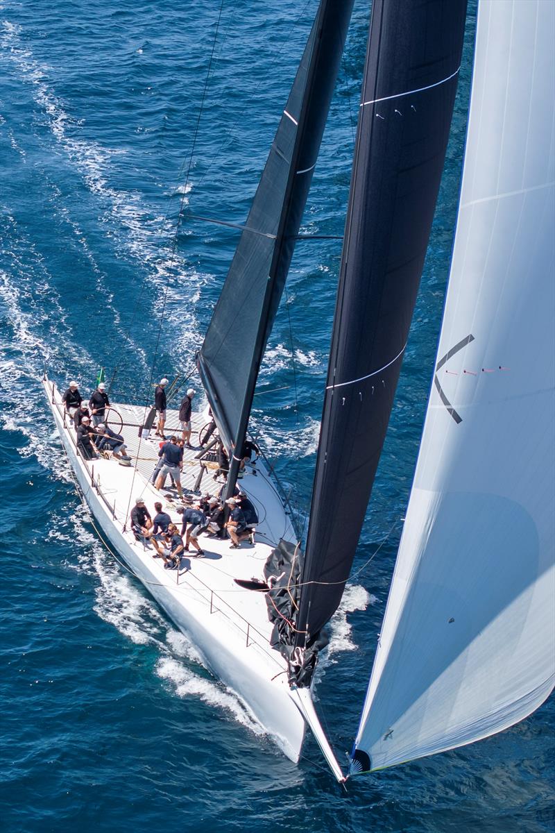 Peter Harrison steers his 74ft Jolt to victory in today's coastal race and now leads the IMA Maxi Europeans overall - photo © IMA / Studio Borlenghi