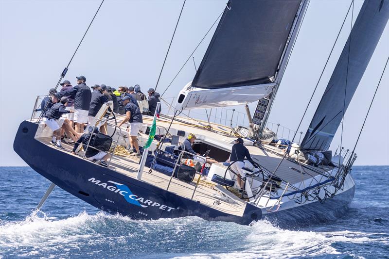 Sir Lindsay Owen-Jones's new 100ft Magic Carpet E is the highest rated maxi competing this week - photo © IMA / Studio Borlenghi