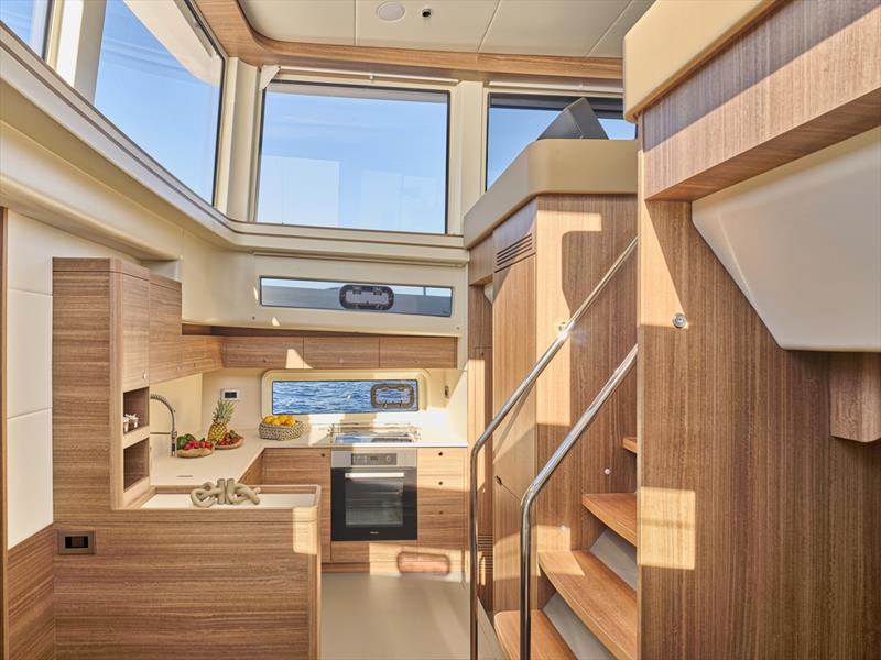 The light filled lower galley - Omikron OT-60 -  Juan Yacht Design - October 2025 photo copyright Studio Reskos taken at Yacht Club of Greece and featuring the  class