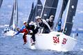 True challengers: Jeff Grange at the helm of Jon Bell's Mocos, charges the mark ahead of Kent Pierce's Average at the 2024 Melges 24 U.S. National Championship © Sharon Green / ultimatesailing.com