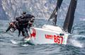 Lukasz Podniesinski's Razjaren CRO867 with Ante Cesic helming and Tonci Knezovic, Marin Plecas and Antonio Milisic in crew - 2025 Melges 24 European Sailing Series / Italian Open Championship - Fraglia Vela Riva, Riva del Garda, ITA © IM24CA | Zerogradinord
