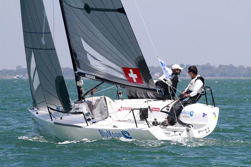 Blu Moon (Flavio Favini) on day 2 of the Gill Melges 24 World Championships at Geelong photo copyright Teri Dodds taken at Royal Geelong Yacht Club and featuring the Melges 24 class