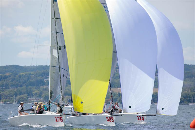 2019 Melges 24 North American Championship fleet racing photo copyright Bill Crawford - Harbor Pictures Company taken at Grand Traverse Yacht Club and featuring the Melges 24 class