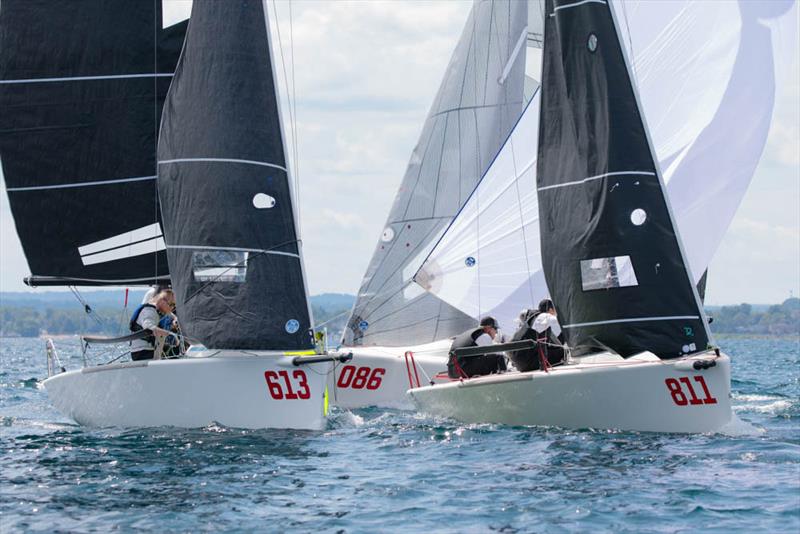 2019 Melges 24 North American Championship fleet racing photo copyright Bill Crawford - Harbor Pictures Company taken at Grand Traverse Yacht Club and featuring the Melges 24 class