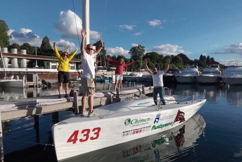 'The Grand Tour' team at the start of the Bol d'Or on Lake Geneva photo copyright TGT taken at Lake Geneva Yacht Club and featuring the Melges 24 class