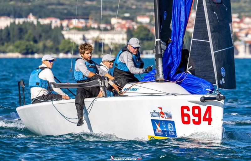 Miles Quinton's Zhik Race Team GBR694 with Geoff Carveth helming - Melges 24 European Championship 2024 photo copyright JK Split | IM24CA | Zerogradinord taken at Sailing Club Split and featuring the Melges 24 class