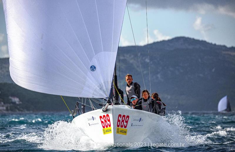 The 2022 Melges 24 European Champion, Michele Paoletti, and his team on Strambapapa (ITA689) hail from Trieste photo copyright Melges 24 CRO National 2023 / regate.com.hr taken at  and featuring the Melges 24 class