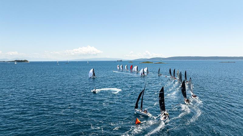 A breathtaking scene unfolds as the CRO Melges 24 Cup paints the sea with a vibrant display of sails photo copyright Hrvoje Duvancic / regate.com.hr taken at  and featuring the Melges 24 class