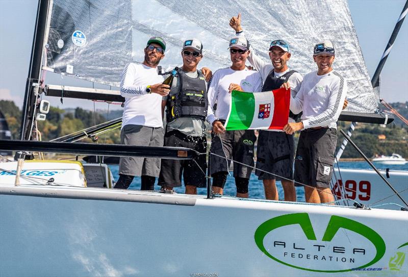 Andrea Racchelli's team Altea, with Gaudenzio Bonini aka Enzo in the middle - Italian Melges 24 circuit will be named Trofe Gaudi to honour Enzo, who tragically passed away in a mountain accident this January - photo © IM24CA / Zerogradinord